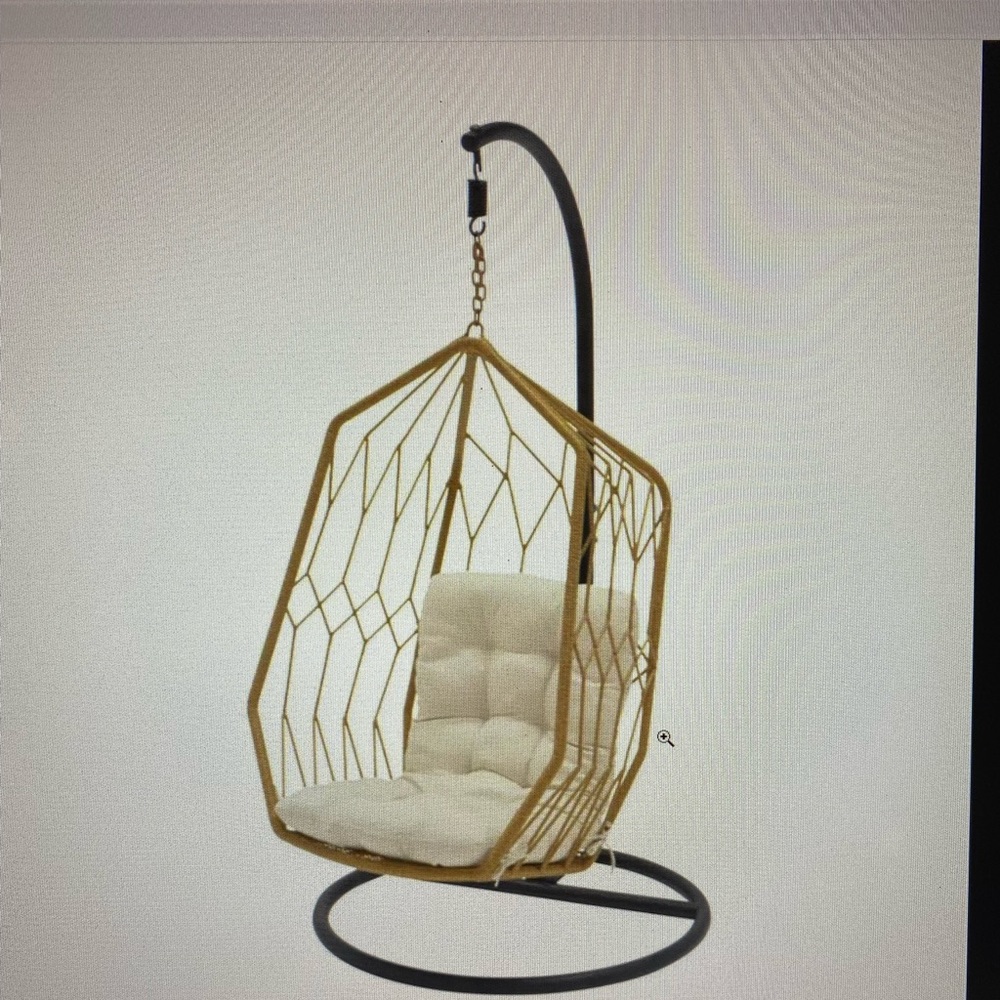 Wicker Diamond Egg Chair with Stand and Cushions